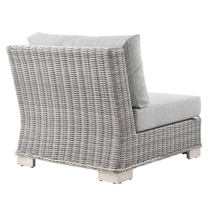 Modway - Conway Outdoor Patio Wicker Rattan Armless Chair - EEI-4847-LGR-GRY veiw 4