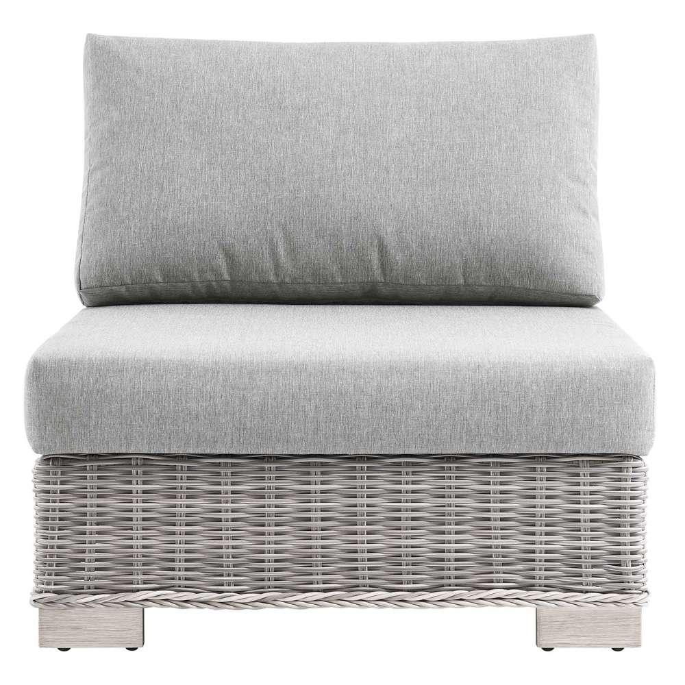 Modway - Conway Outdoor Patio Wicker Rattan Armless Chair - EEI-4847-LGR-GRY veiw 5