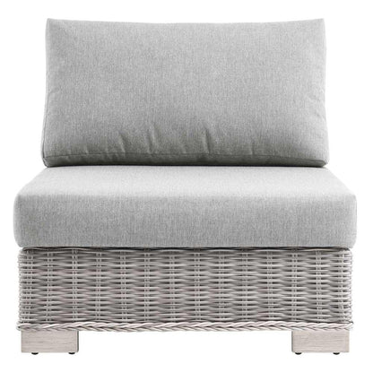 Modway - Conway Outdoor Patio Wicker Rattan Armless Chair - EEI-4847-LGR-GRY veiw 5