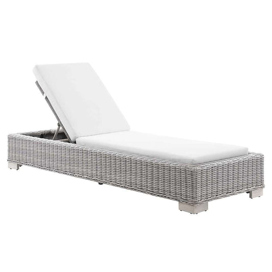 Modway - Conway Outdoor Patio Wicker Rattan Chaise Lounge - EEI-4843-LGR-WHI veiw 1