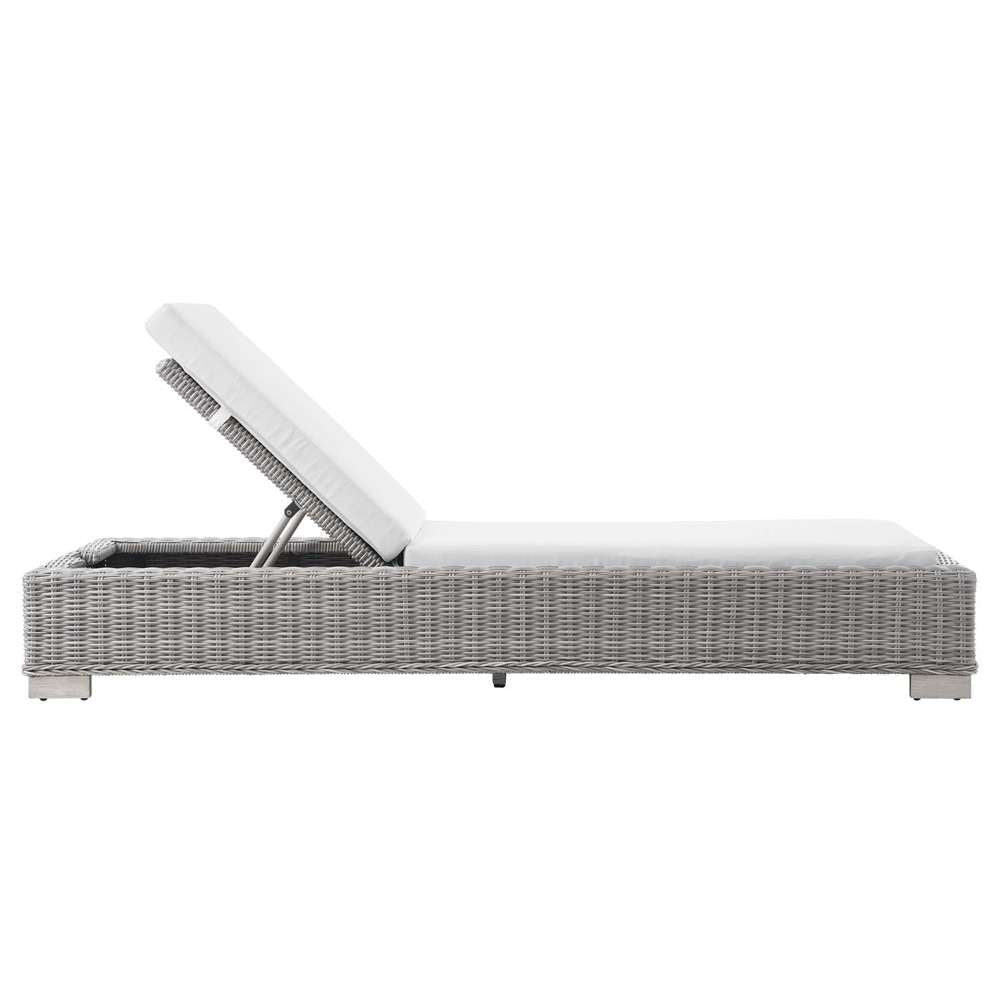 Modway - Conway Outdoor Patio Wicker Rattan Chaise Lounge - EEI-4843-LGR-WHI veiw 3