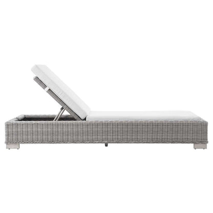 Modway - Conway Outdoor Patio Wicker Rattan Chaise Lounge - EEI-4843-LGR-WHI veiw 3