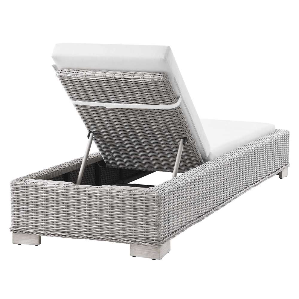 Modway - Conway Outdoor Patio Wicker Rattan Chaise Lounge - EEI-4843-LGR-WHI veiw 5