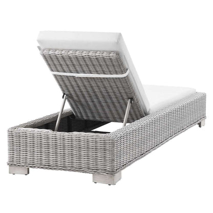 Modway - Conway Outdoor Patio Wicker Rattan Chaise Lounge - EEI-4843-LGR-WHI veiw 5