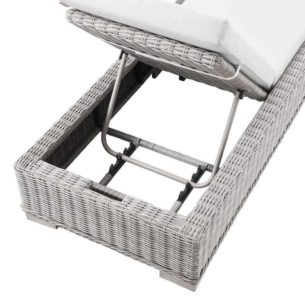Modway - Conway Outdoor Patio Wicker Rattan Chaise Lounge - EEI-4843-LGR-WHI veiw 6