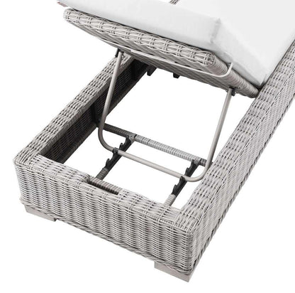 Modway - Conway Outdoor Patio Wicker Rattan Chaise Lounge - EEI-4843-LGR-WHI veiw 6