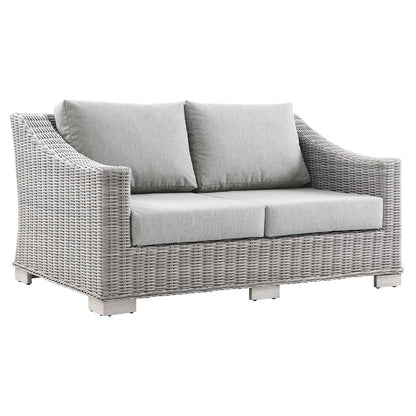 Modway - Conway Outdoor Patio Wicker Rattan Loveseat - EEI-4841-LGR-GRY veiw 1
