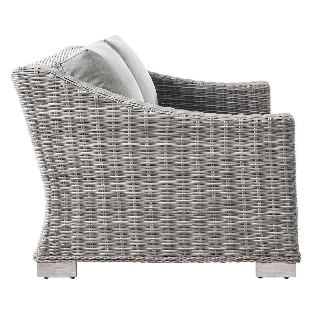 Modway - Conway Outdoor Patio Wicker Rattan Loveseat - EEI-4841-LGR-GRY veiw 4