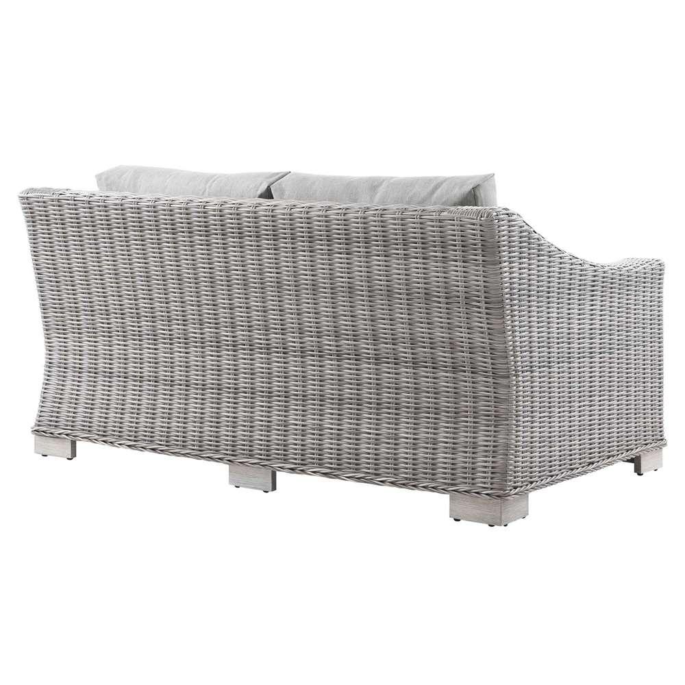 Modway - Conway Outdoor Patio Wicker Rattan Loveseat - EEI-4841-LGR-GRY veiw 5