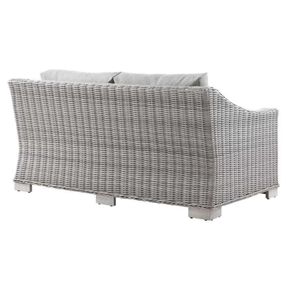 Modway - Conway Outdoor Patio Wicker Rattan Loveseat - EEI-4841-LGR-GRY veiw 5
