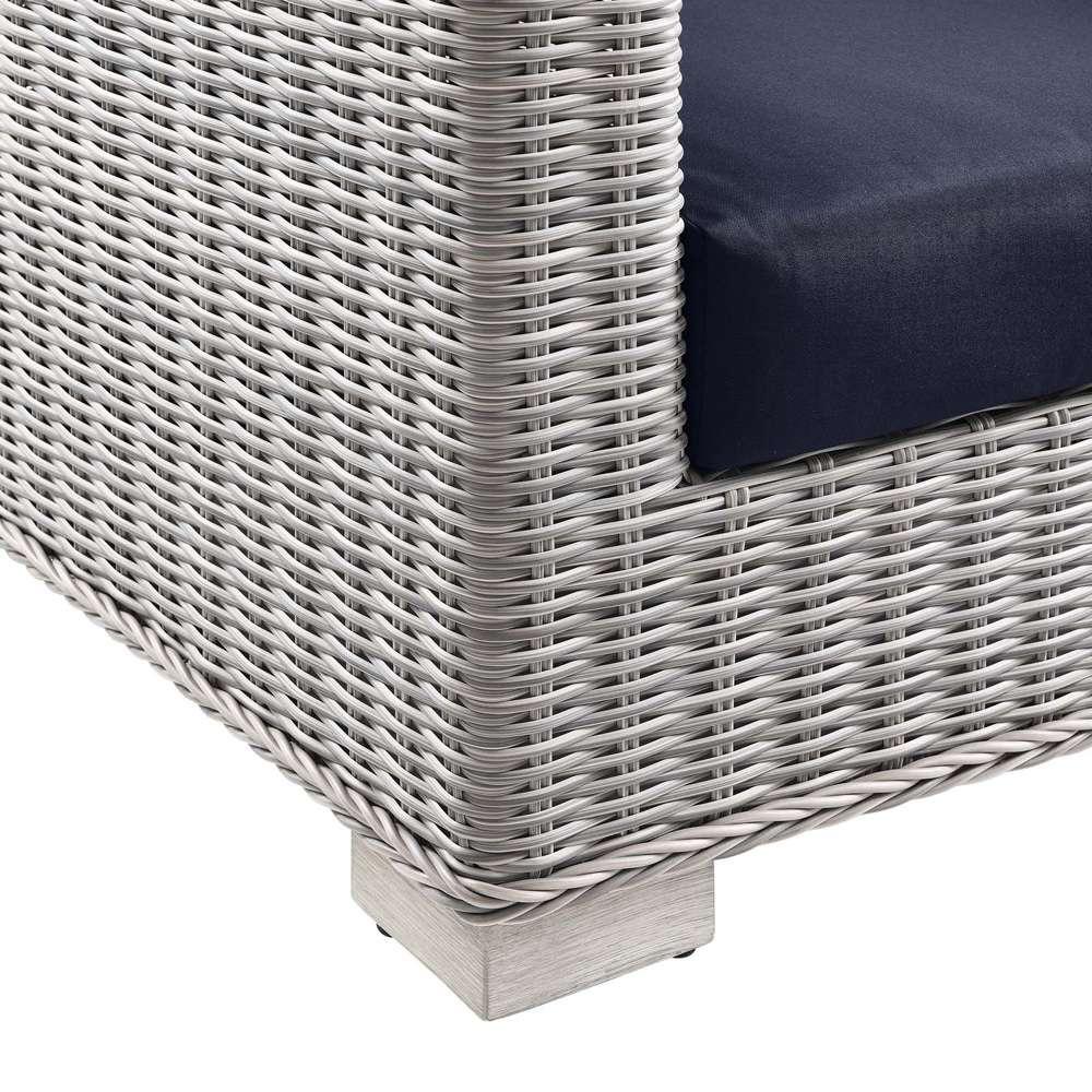 Modway - Conway Outdoor Patio Wicker Rattan Loveseat - EEI-4841-LGR-NAV veiw 3