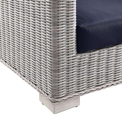 Modway - Conway Outdoor Patio Wicker Rattan Loveseat - EEI-4841-LGR-NAV veiw 3