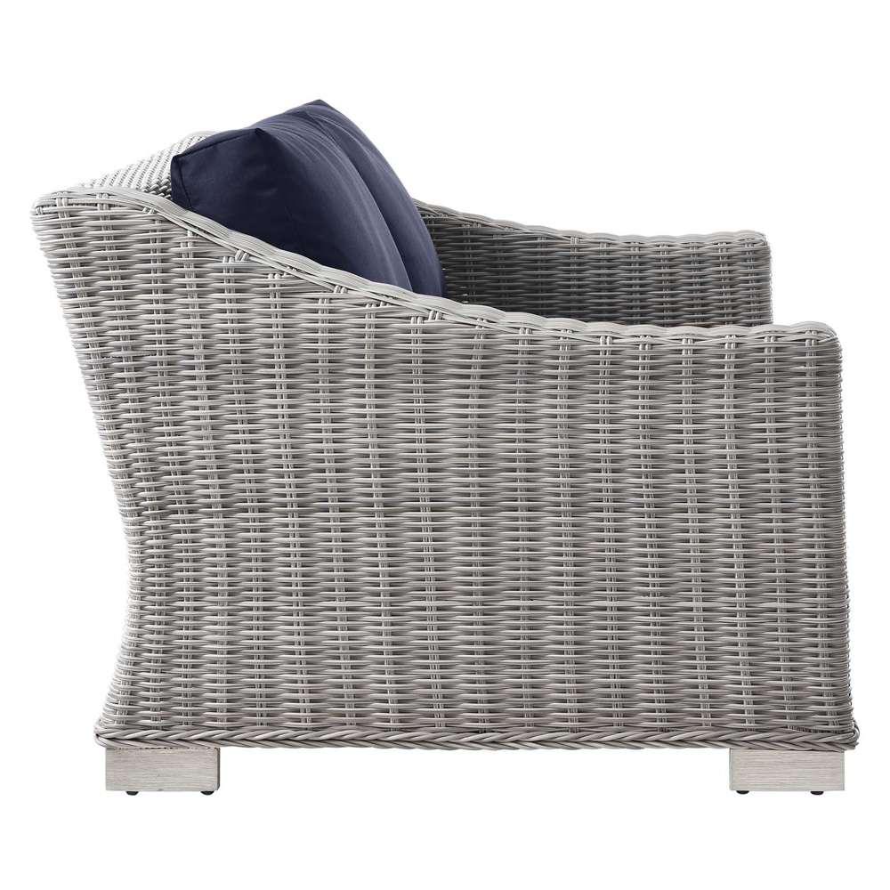 Modway - Conway Outdoor Patio Wicker Rattan Loveseat - EEI-4841-LGR-NAV veiw 4