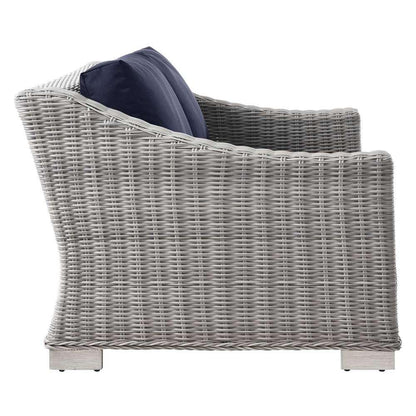 Modway - Conway Outdoor Patio Wicker Rattan Loveseat - EEI-4841-LGR-NAV veiw 4