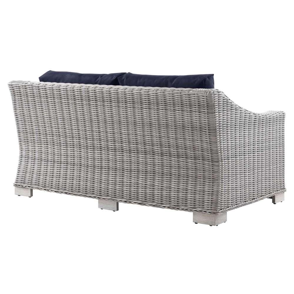 Modway - Conway Outdoor Patio Wicker Rattan Loveseat - EEI-4841-LGR-NAV veiw 5