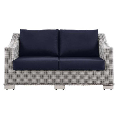 Modway - Conway Outdoor Patio Wicker Rattan Loveseat - EEI-4841-LGR-NAV veiw 6