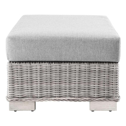 Modway - Conway Outdoor Patio Wicker Rattan Ottoman - EEI-4839-LGR-GRY veiw 3