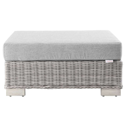 Modway - Conway Outdoor Patio Wicker Rattan Ottoman - EEI-4839-LGR-GRY veiw 4