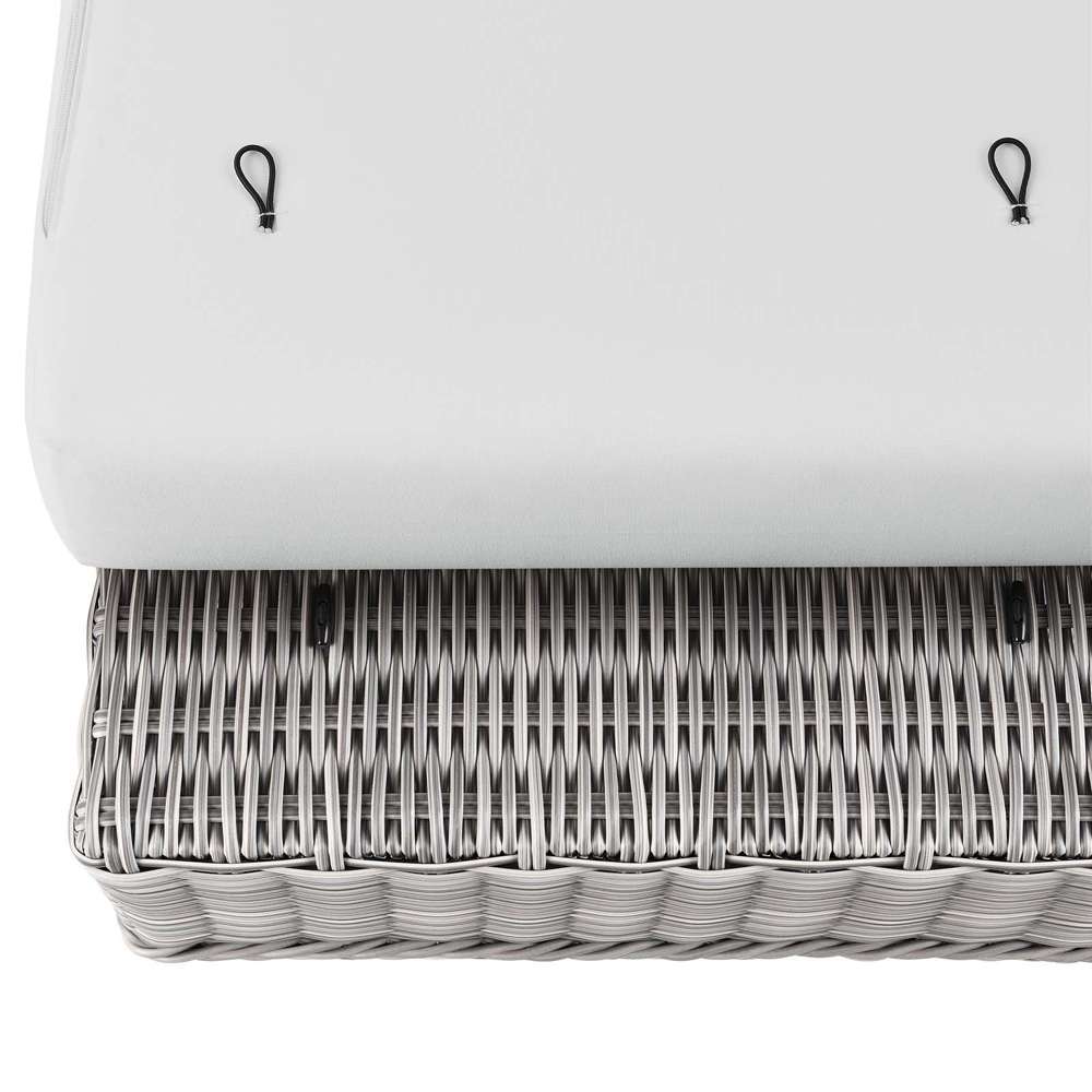 Modway - Conway Outdoor Patio Wicker Rattan Ottoman - EEI-4839-LGR-WHI veiw 5