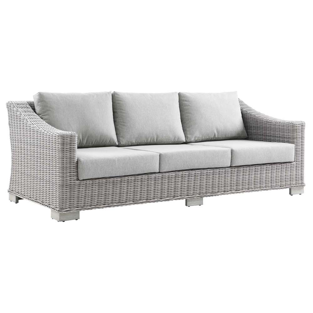 Modway - Conway Outdoor Patio Wicker Rattan Sofa - EEI-4842-LGR-GRY veiw 2