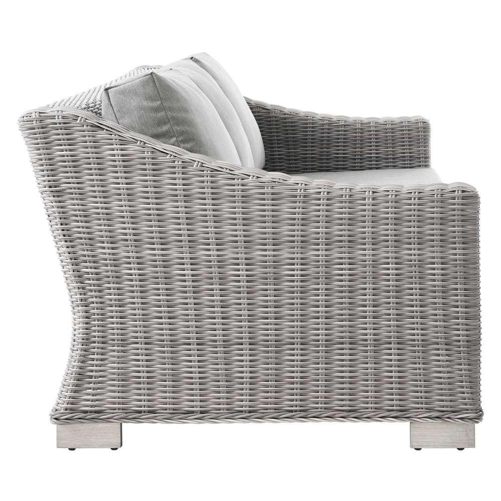 Modway - Conway Outdoor Patio Wicker Rattan Sofa - EEI-4842-LGR-GRY veiw 3
