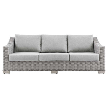 Modway - Conway Outdoor Patio Wicker Rattan Sofa - EEI-4842-LGR-GRY veiw 6