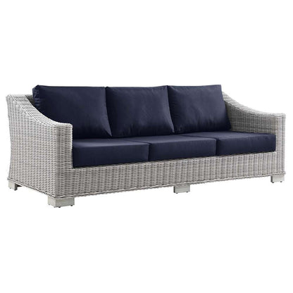 Modway - Conway Outdoor Patio Wicker Rattan Sofa - EEI-4842-LGR-NAV veiw 1