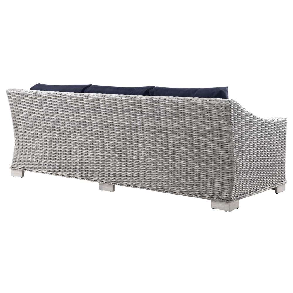 Modway - Conway Outdoor Patio Wicker Rattan Sofa - EEI-4842-LGR-NAV veiw 4