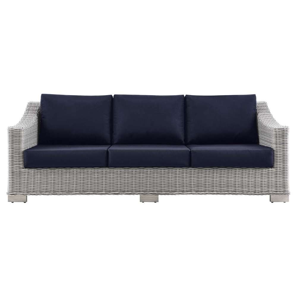 Modway - Conway Outdoor Patio Wicker Rattan Sofa - EEI-4842-LGR-NAV veiw 5