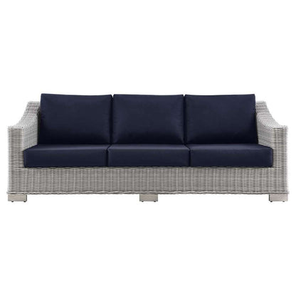 Modway - Conway Outdoor Patio Wicker Rattan Sofa - EEI-4842-LGR-NAV veiw 5