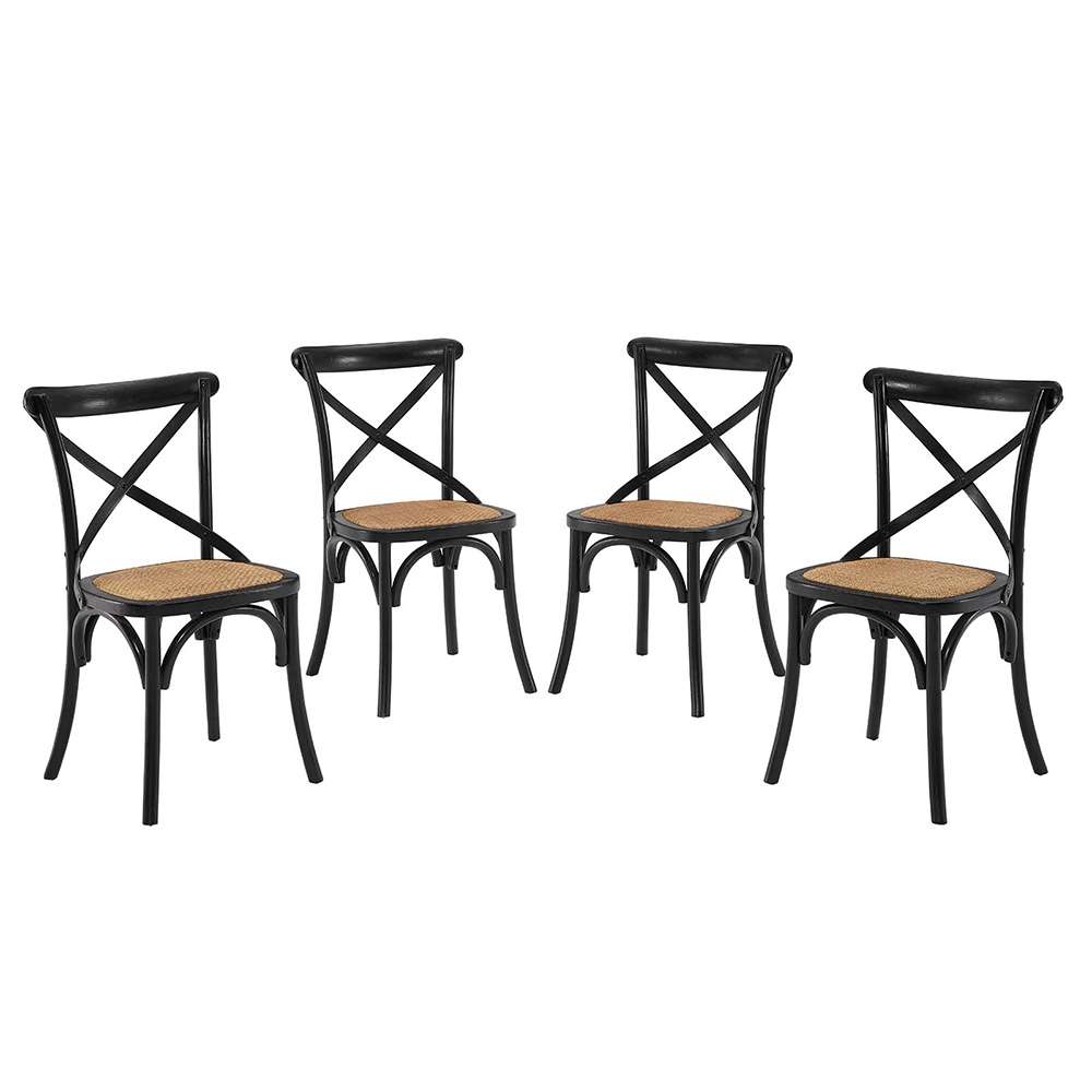 Modway - Gear Dining Side Chair (Set of 4) in Black - EEI-3482-BLK veiw 1