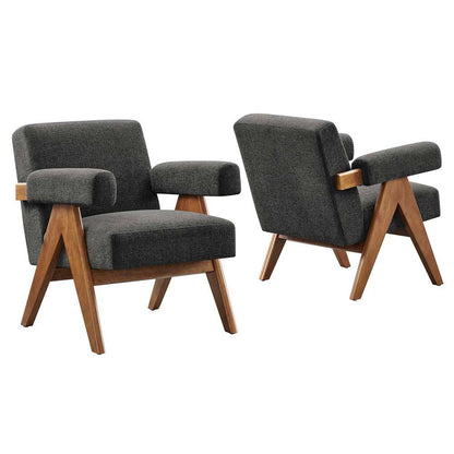 Modway - Lyra Fabric Armchair - (Set of 2) - EEI-6704-HDG veiw 2
