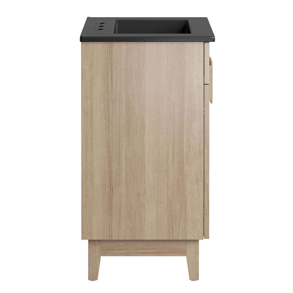 Modway - Miles 24in Bathroom Vanity - EEI-6483-BLK-OAK veiw 3