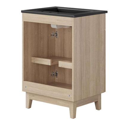 Modway - Miles 24in Bathroom Vanity - EEI-6483-BLK-OAK veiw 6