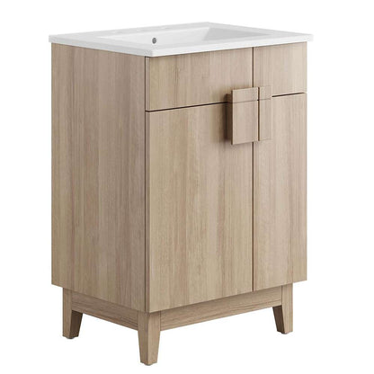 Modway - Miles 24in Bathroom Vanity - EEI-6482-WHI-OAK veiw 1