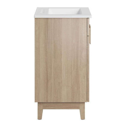 Modway - Miles 24in Bathroom Vanity - EEI-6482-WHI-OAK veiw 3