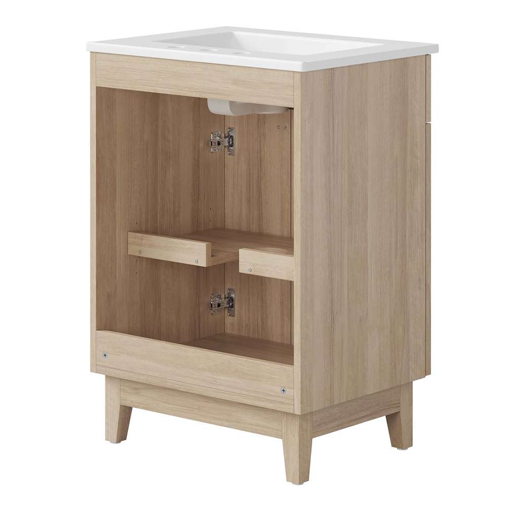 Modway - Miles 24in Bathroom Vanity - EEI-6482-WHI-OAK veiw 6