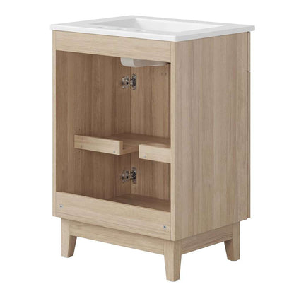 Modway - Miles 24in Bathroom Vanity - EEI-6482-WHI-OAK veiw 6