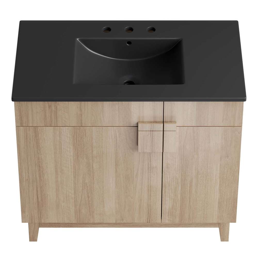 Modway - Miles 36in Bathroom Vanity - EEI-6485-BLK-OAK veiw 4