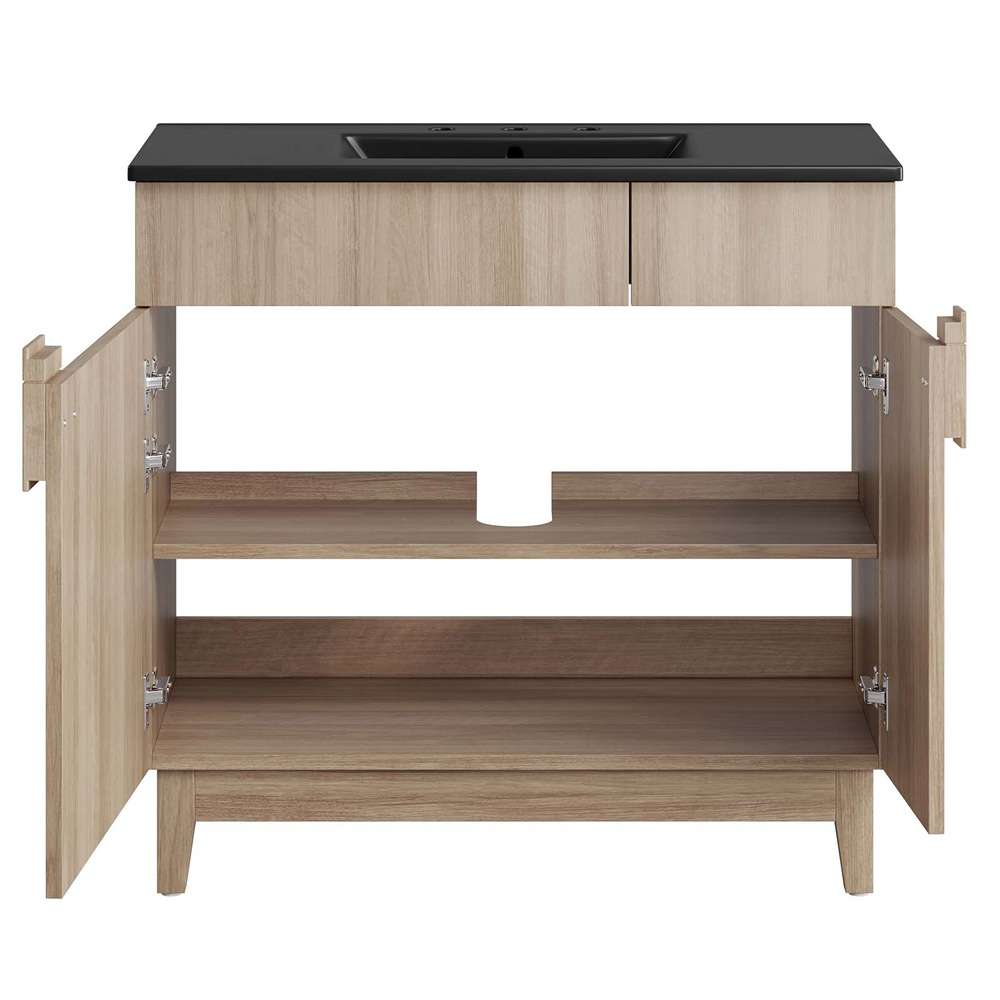 Modway - Miles 36in Bathroom Vanity - EEI-6485-BLK-OAK veiw 5