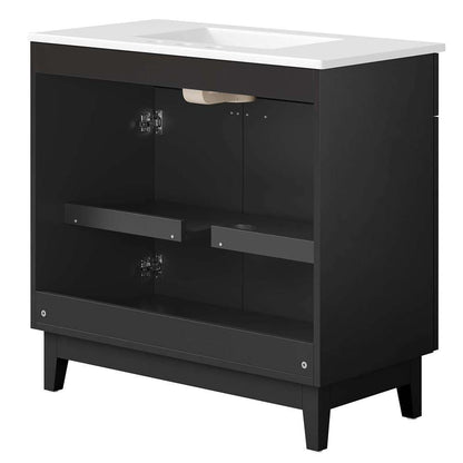 Modway - Miles 36in Bathroom Vanity - EEI-6484-WHI-BLK veiw 6