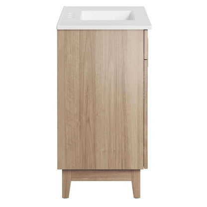 Modway - Miles 36in Bathroom Vanity - EEI-6484-WHI-OAK veiw 3