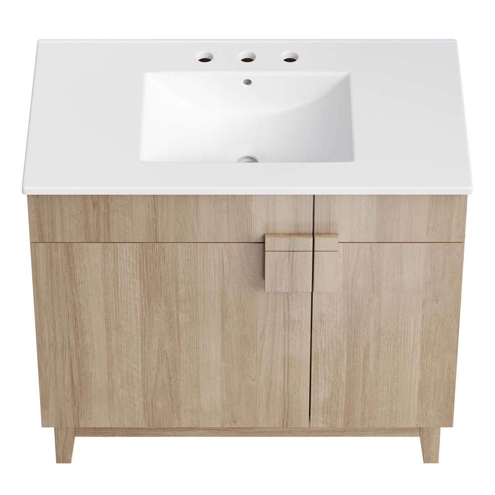 Modway - Miles 36in Bathroom Vanity - EEI-6484-WHI-OAK veiw 4