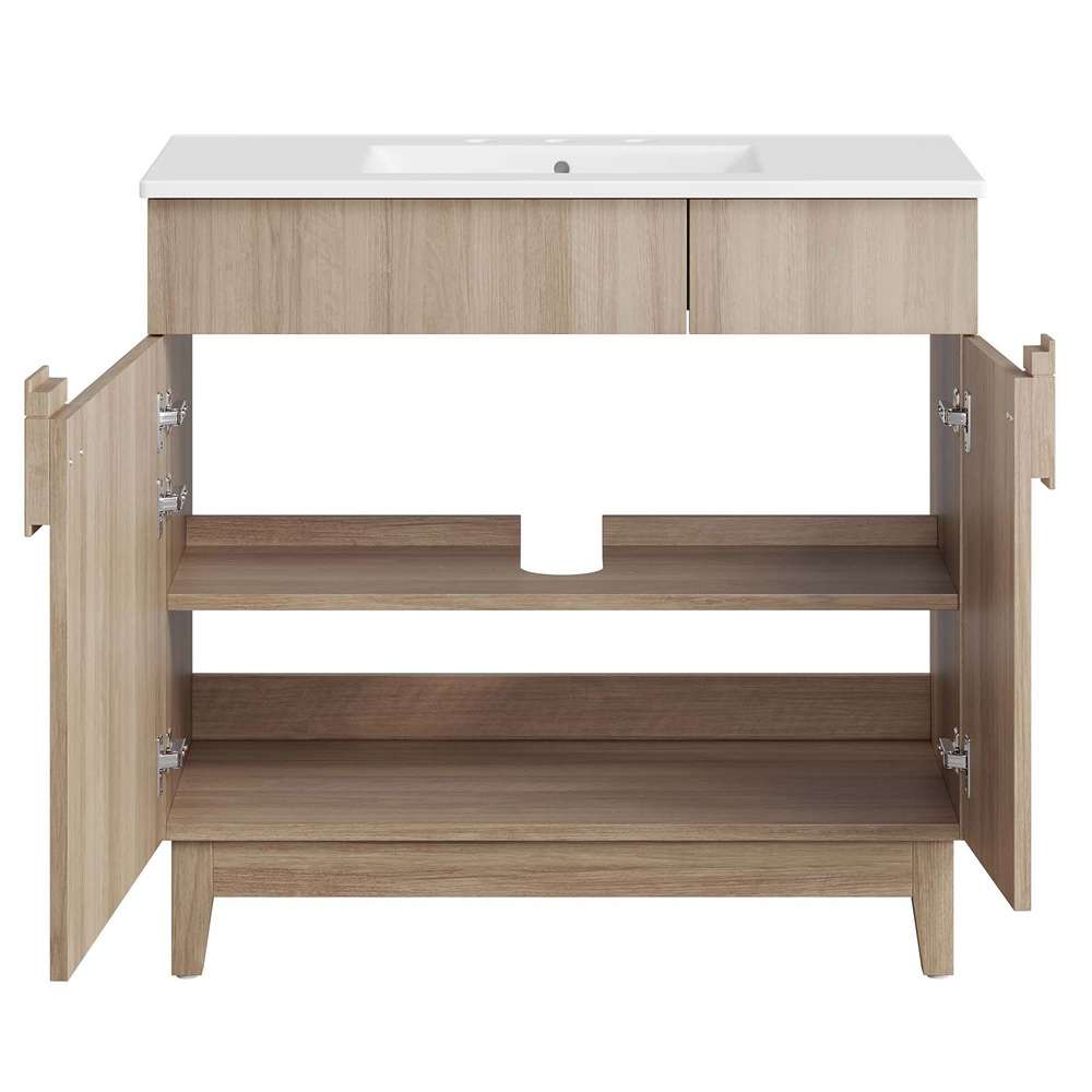 Modway - Miles 36in Bathroom Vanity - EEI-6484-WHI-OAK veiw 5