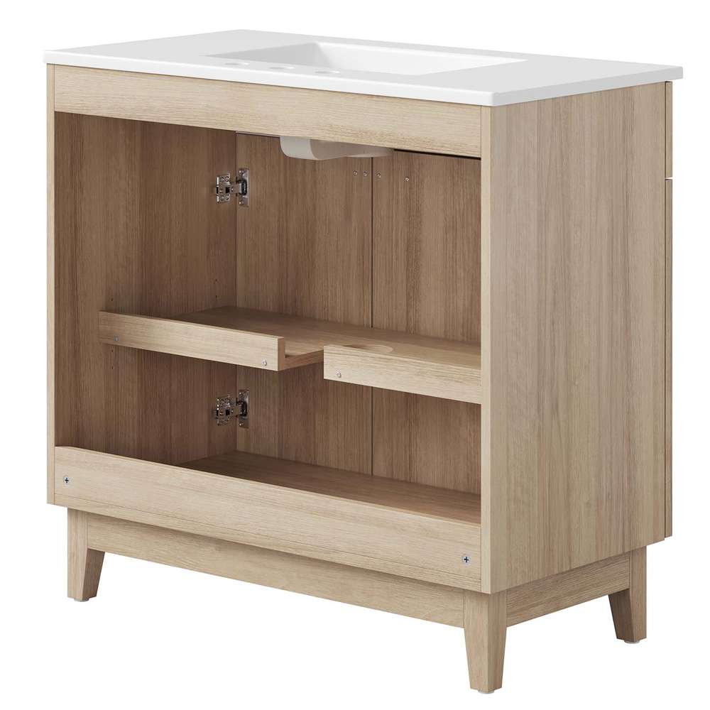 Modway - Miles 36in Bathroom Vanity - EEI-6484-WHI-OAK veiw 6