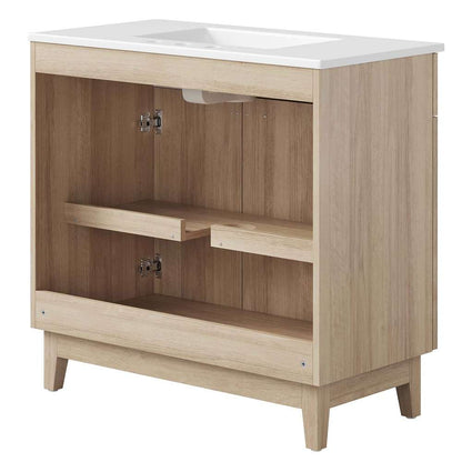Modway - Miles 36in Bathroom Vanity - EEI-6484-WHI-OAK veiw 6