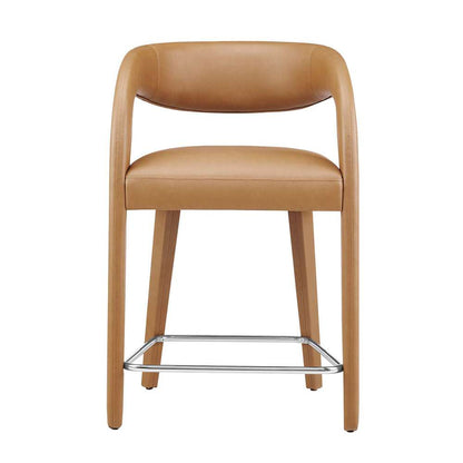 Modway - Pinnacle Vegan Leather Counter Stool (Set of 2) - EEI-6564-TAN-SLV veiw 5