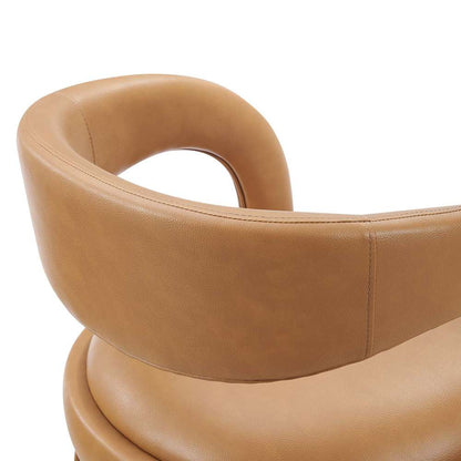 Modway - Pinnacle Vegan Leather Counter Stool (Set of 2) - EEI-6564-TAN-SLV veiw 6