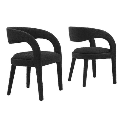 Modway - Pinnacle Boucle Upholstered Dining Chair (Set of 2) - EEI-6562-BLK veiw 1