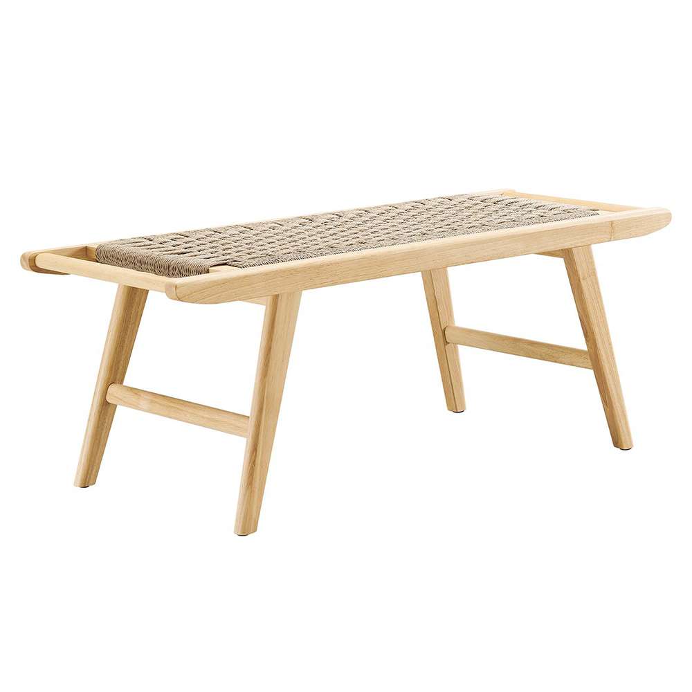 Modway - Saoirse 47in Wove Rope Wood Bench - EEI-6552-NAT-NAT veiw 1